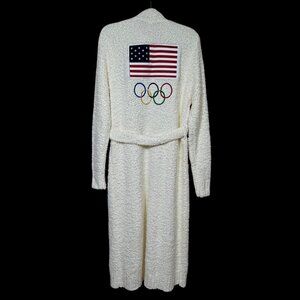 SKIMS Cozy Knit Long Robe Team USA White XXS/XS